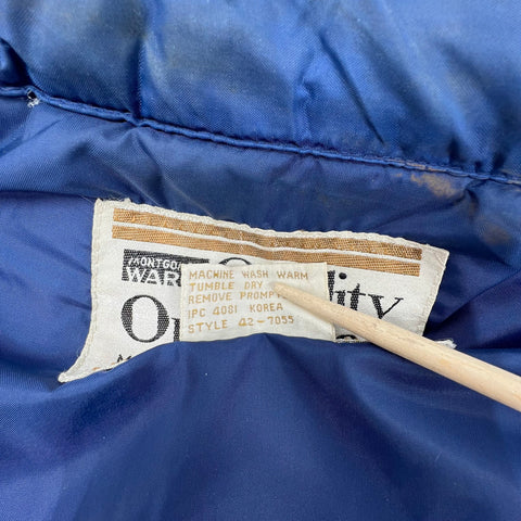 Vintage 70s Montgomery Ward Blue Red Colorblock Puffer Vest Mens L