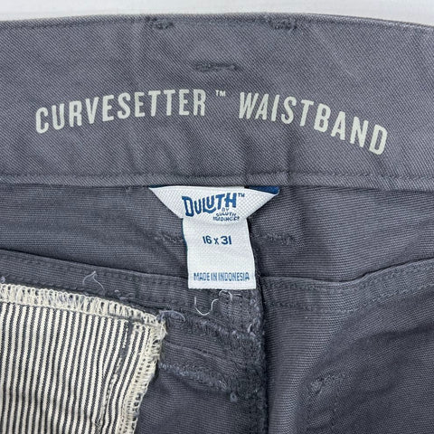 Lot 2 Duluth Trading Co Gray Black Curvesetter Cargo Work Pants Women's 16x31