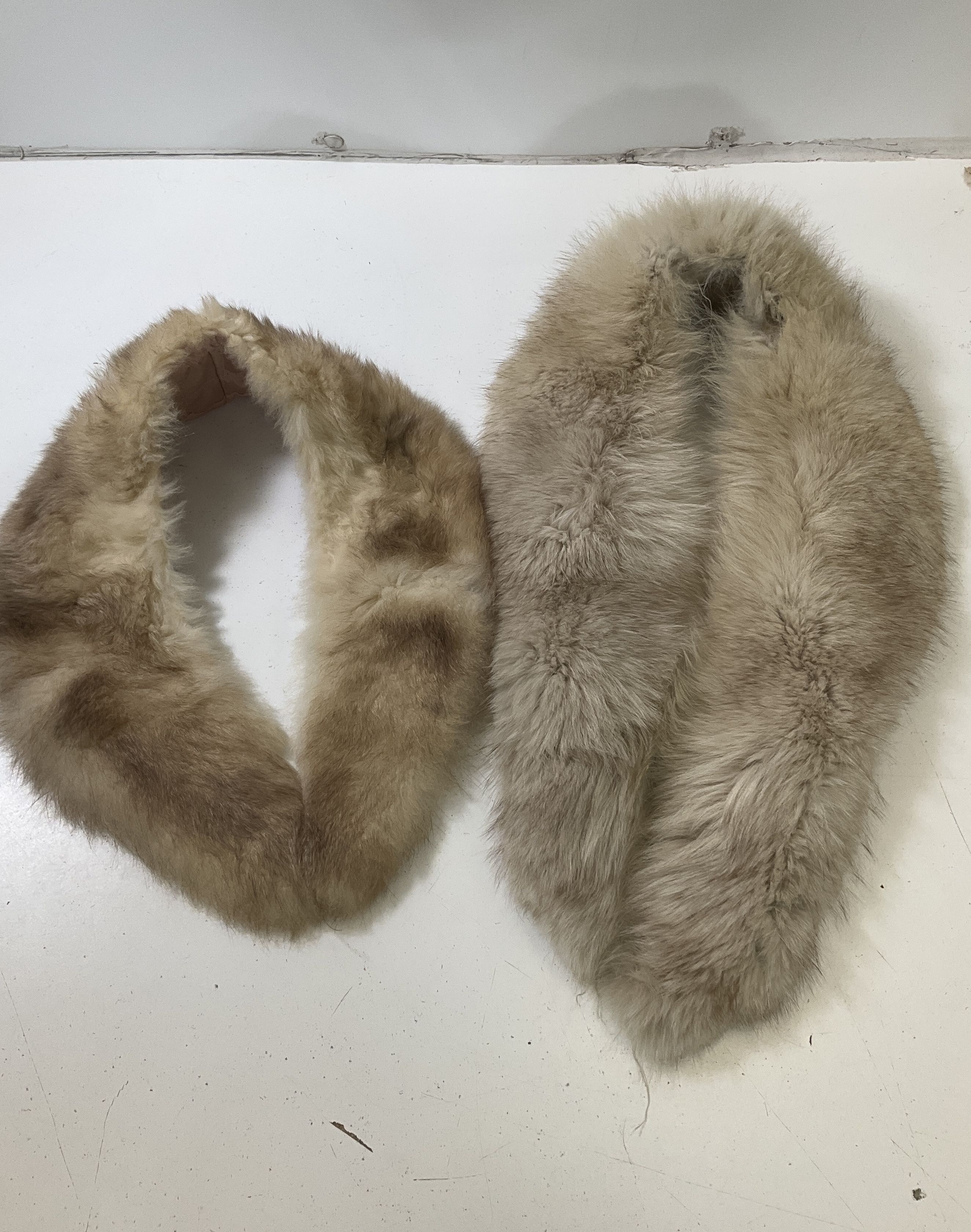 Lot Of Fur Trim Scraps Collars For Craft Upcycle Rabbit Mink Others 13 Pieces