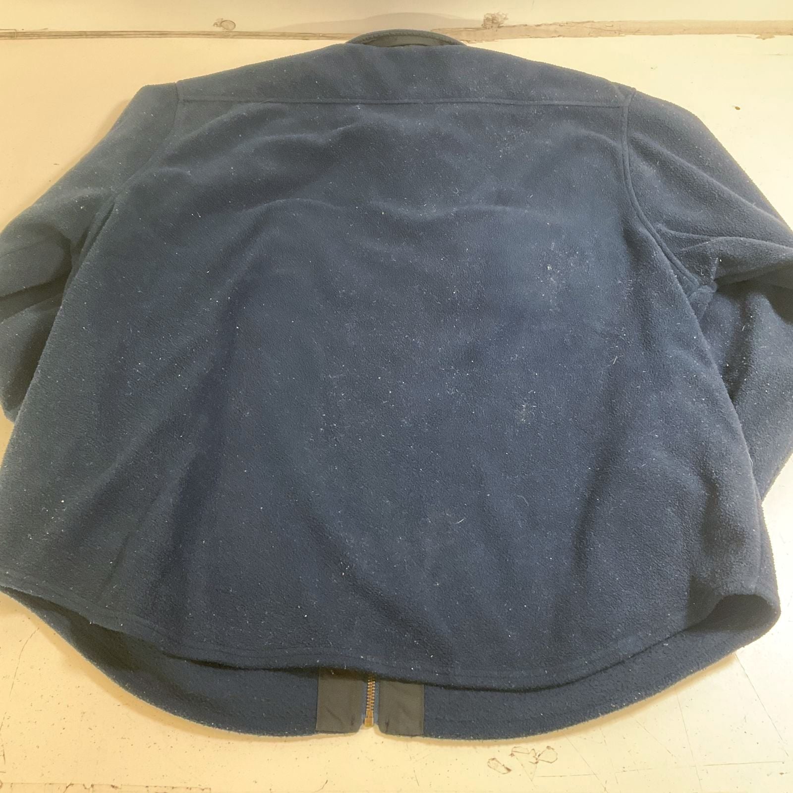 Vintage 90s LL Bean Fleece Full Zip Shirt Jacket Navy Blue Men's XL