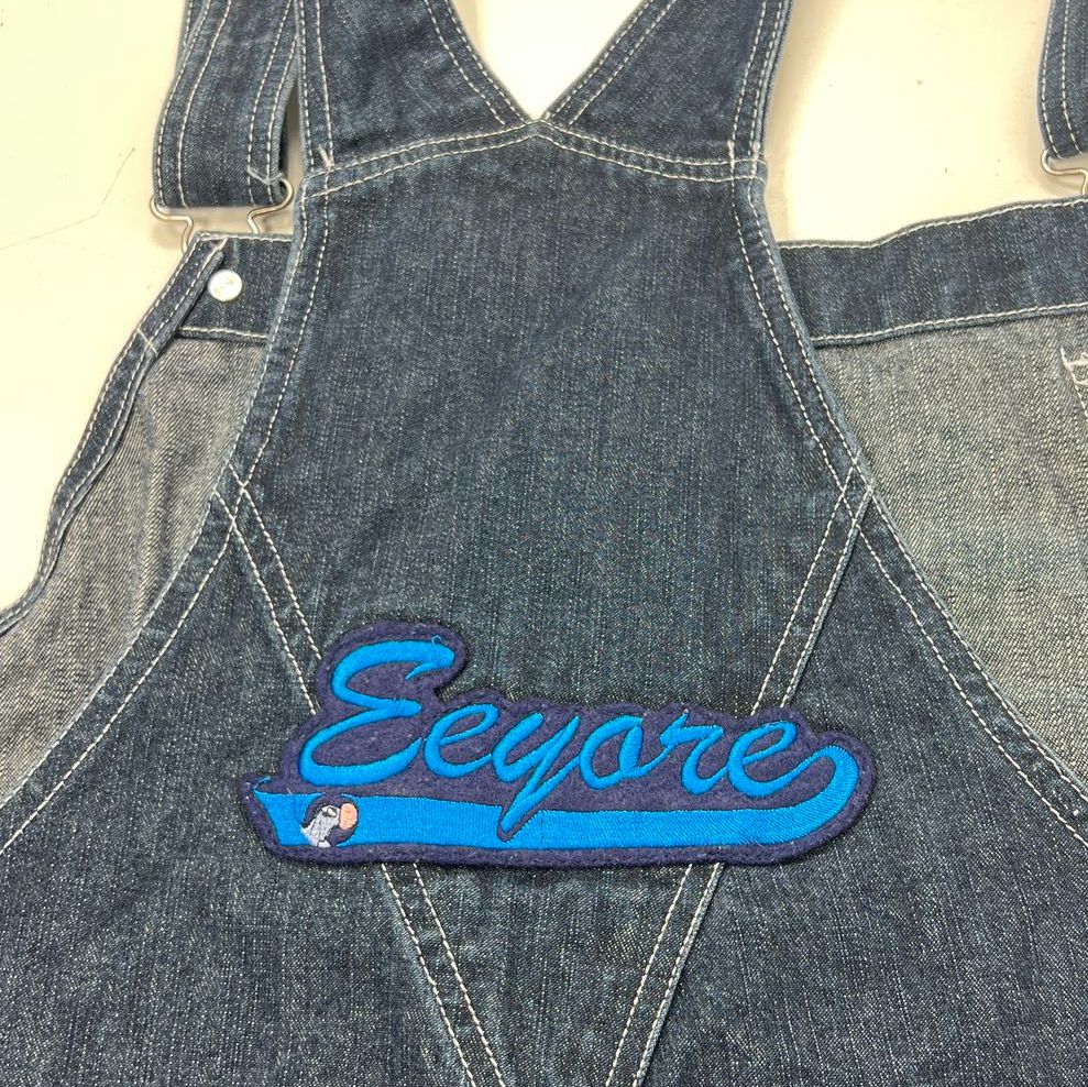Disney Eeyore Blue Denim Patch Bib Overalls Womens Plus Size 3X