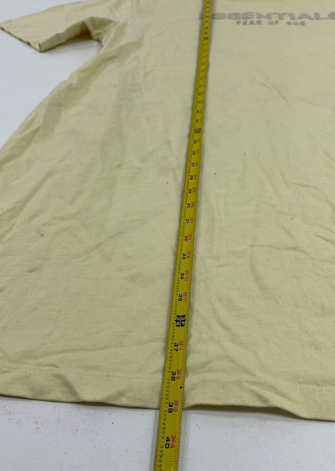 Fear of God Essentials Logo Back T-Shirt Yellow Relaxed Fit Sz S