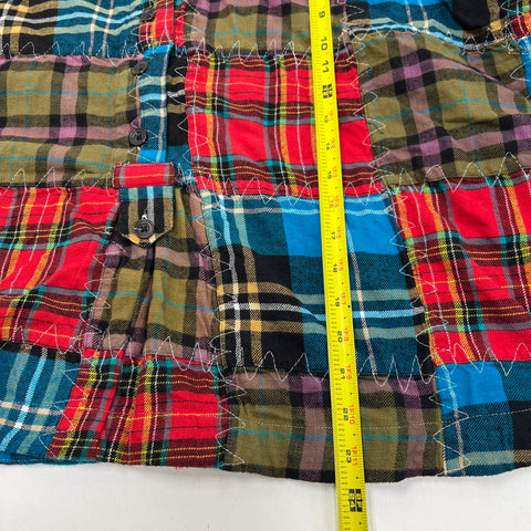 NWT Ivy Jane Comfort & Joy Plaid Patchwork Dolman Sleeve Top Womens XS