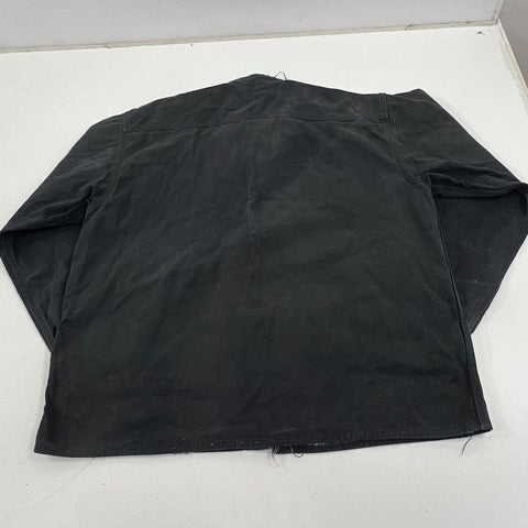 Carhartt Vintage Washed Black Flannel Lined Band Collar Shacket Mens L Tall