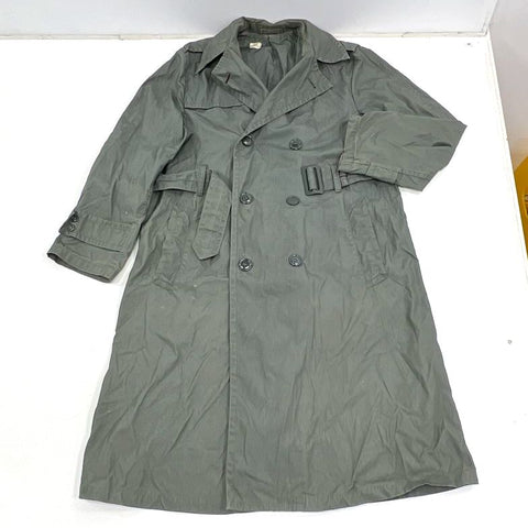 Vintage 60s US Army Green Quarpel Double Breasted Trench Coat Men's 38R