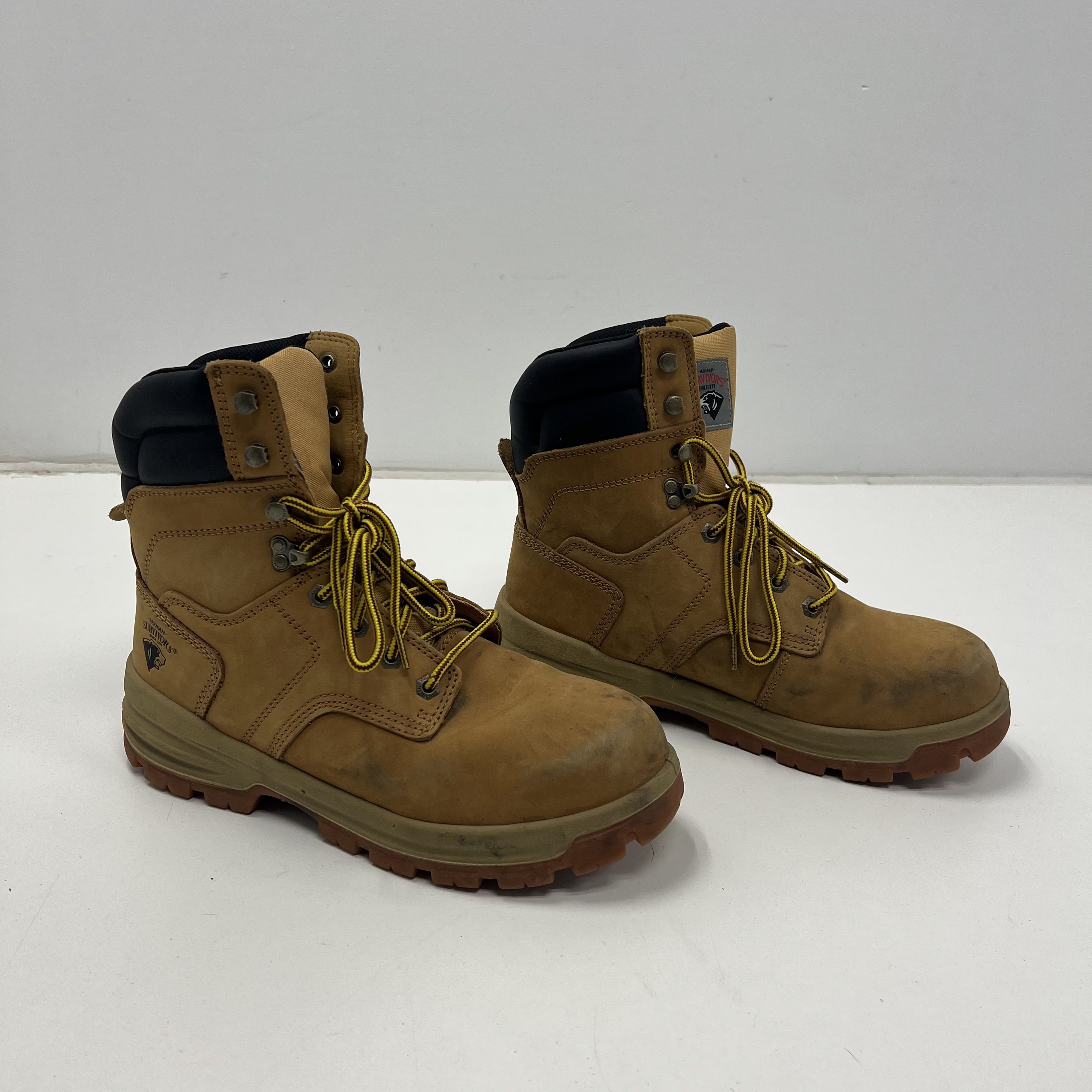 Herman Survivor Brown Lace Up Construction Work Boot Men 9W Steel Toe