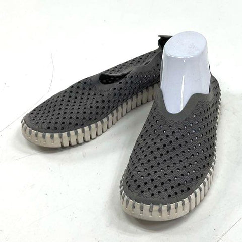 Ilse Jacobsen Tulip Perforated Slip On Loafers Grey Women's Size EU 39