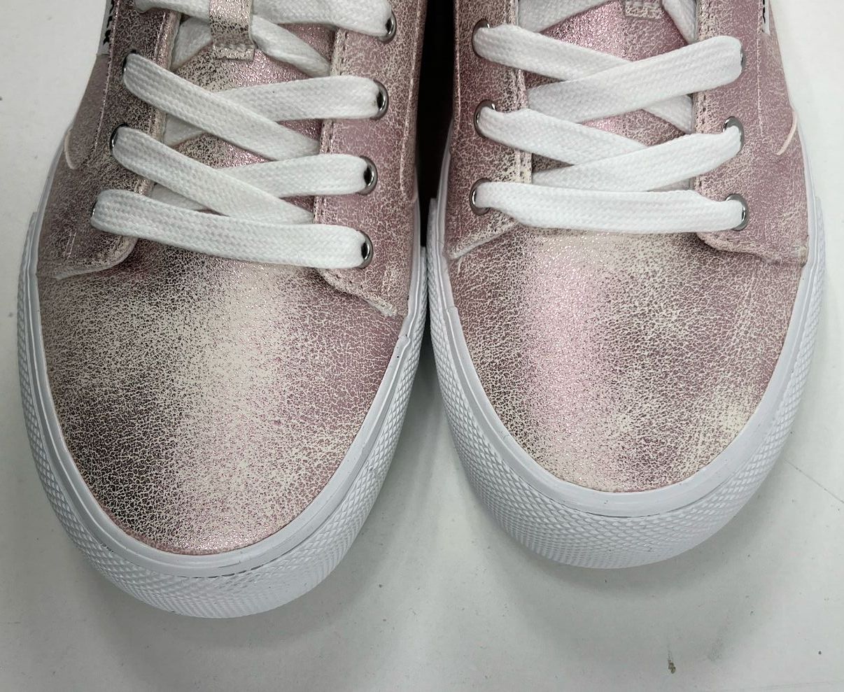 NIB Airwalk Race Pink Sparkle Metallic Lace Up Sneakers Shoes Women's Size 9.5
