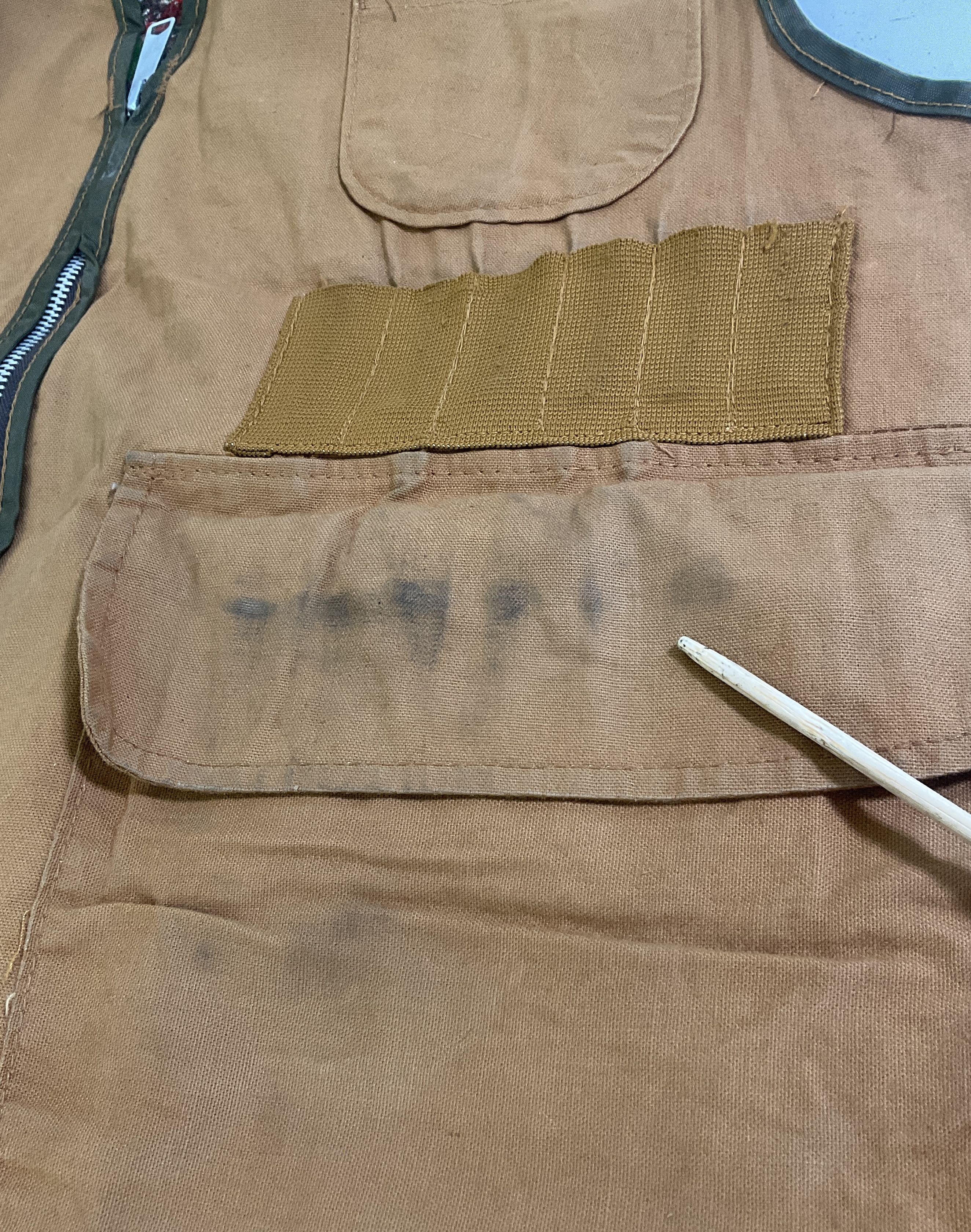 Vintage 70s Saf T Bak Canvas Hunting Game Vest Pheasant Lining USA Made Mens L