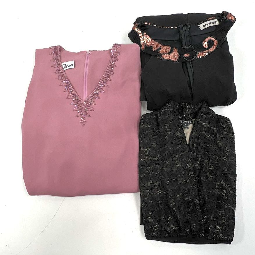 Vintage & Modern Dress Lot 3 Jack Bryan Beaded En Focus Studio Mystic