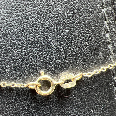 Vermeil 925 Sterling Silver Blue Heart Gemstone Cross Necklace 2.16g