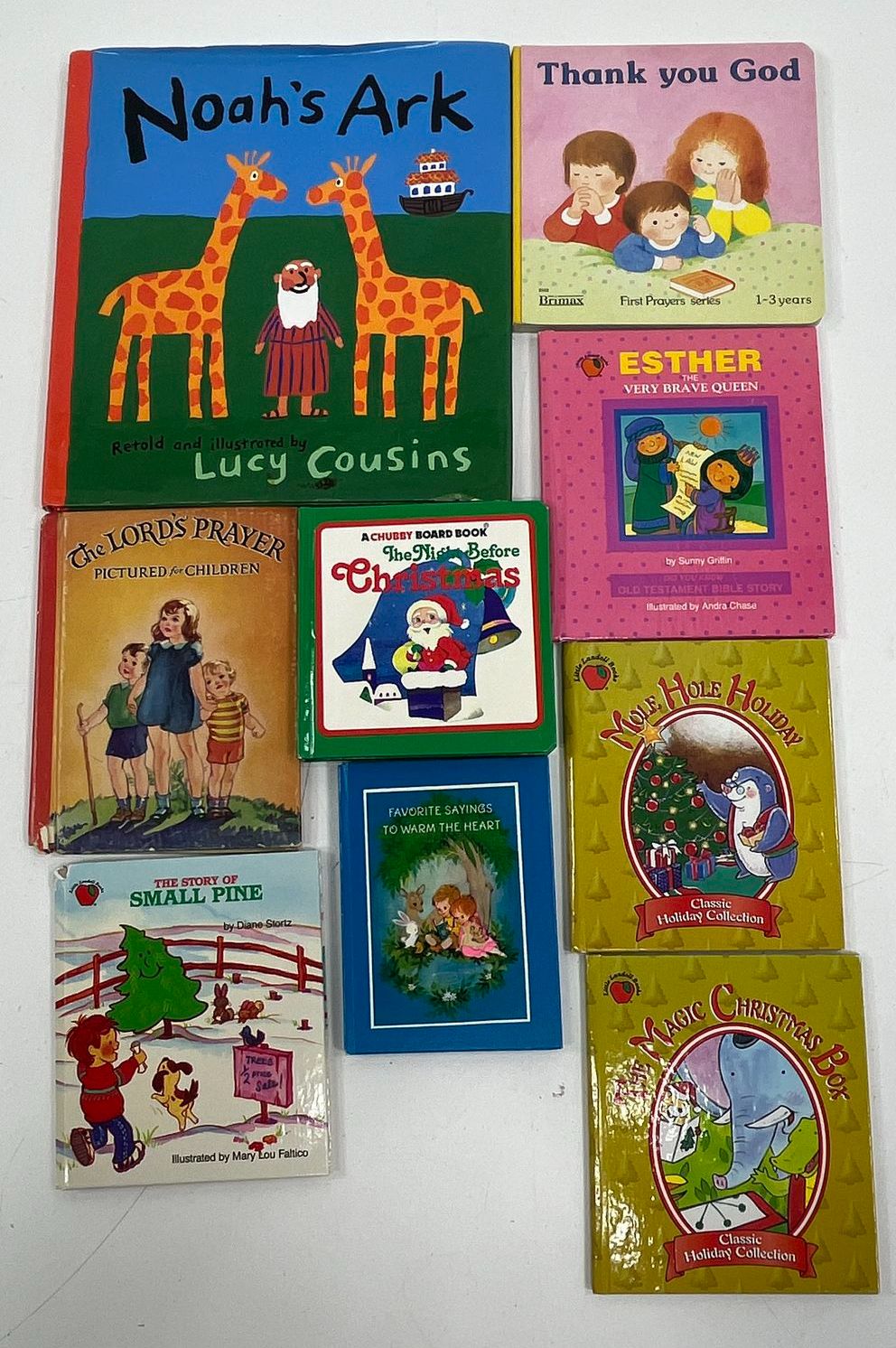 Lot of 9 Vintage Childrens Picture Board Books Religious Christmas Holiday