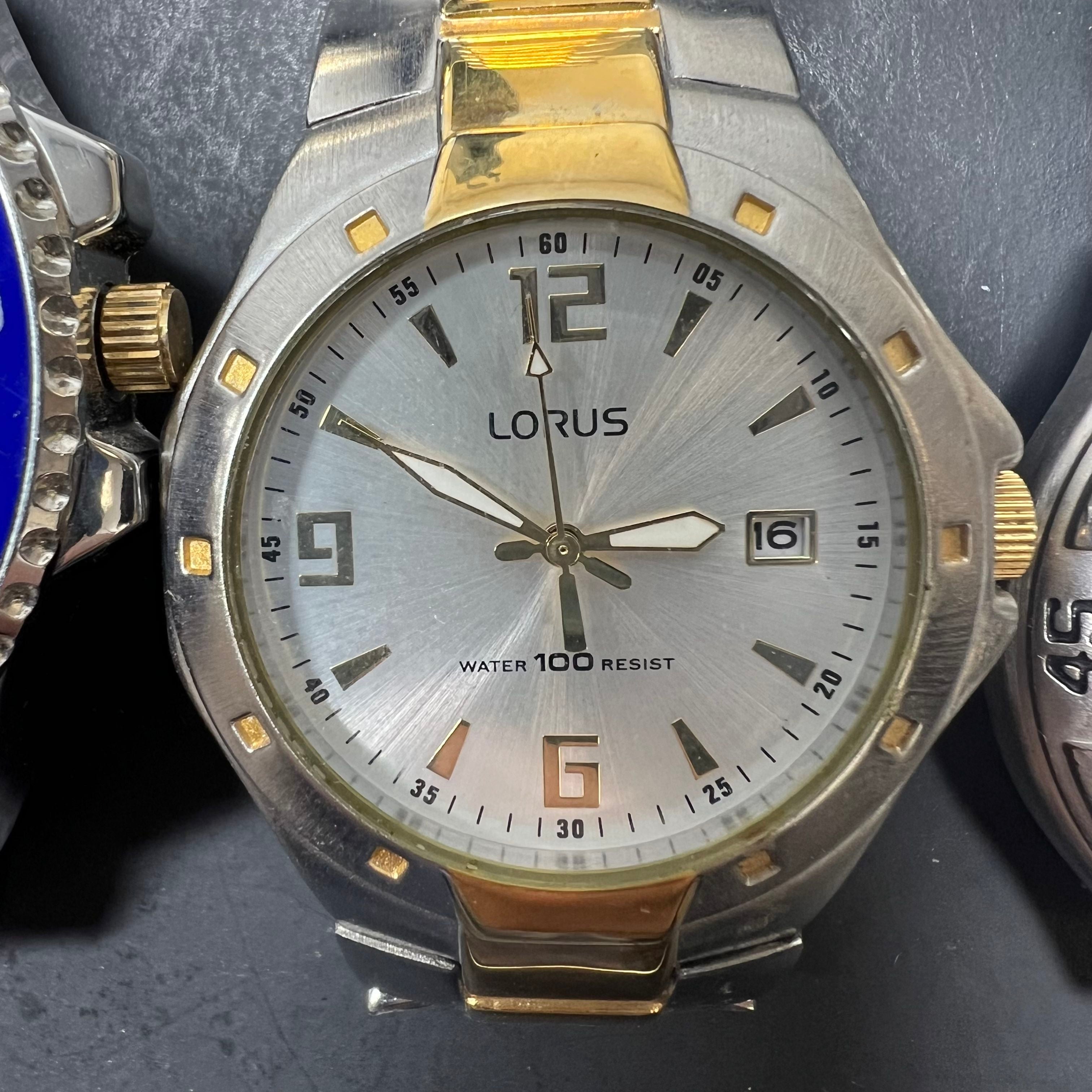 Lot of 4 Men's Watches *Needs Work Fossil Lorus Polo