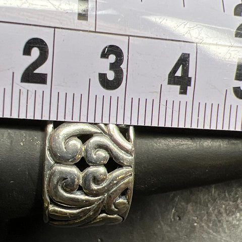 925 Sterling Silver Filigree Ring Size 7 7.9g