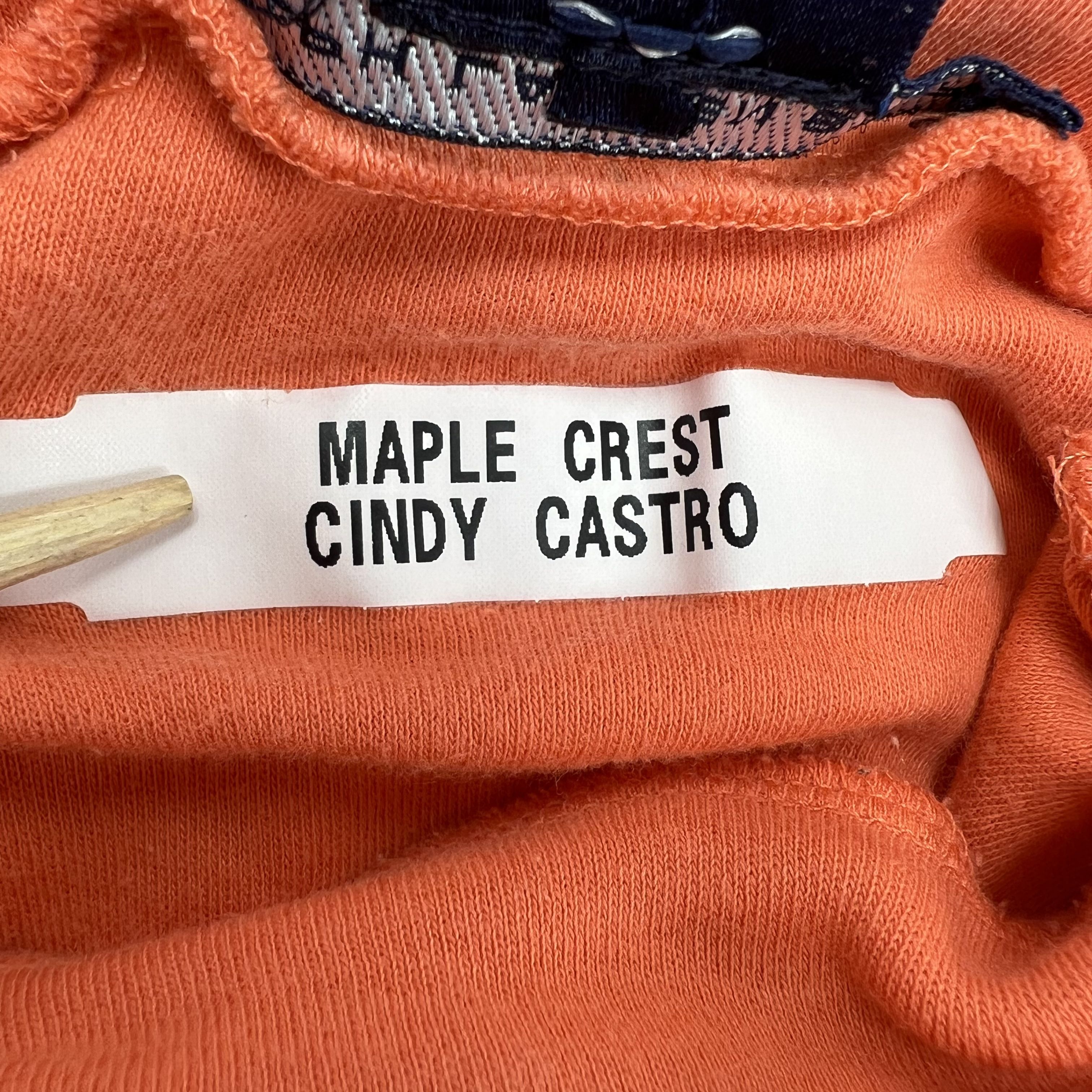 Ralph Lauren Sport Cotton Pullover Mockneck Long Sleeve Top Orange Womens M