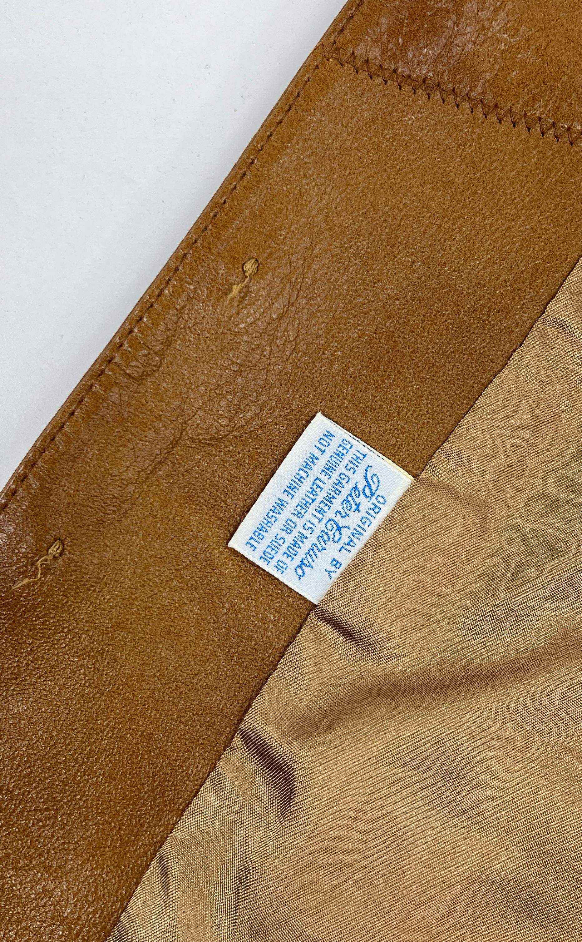 Vintage Men's Peter Caruso Brown Genuine Leather Button Up Vest - Size Medium?