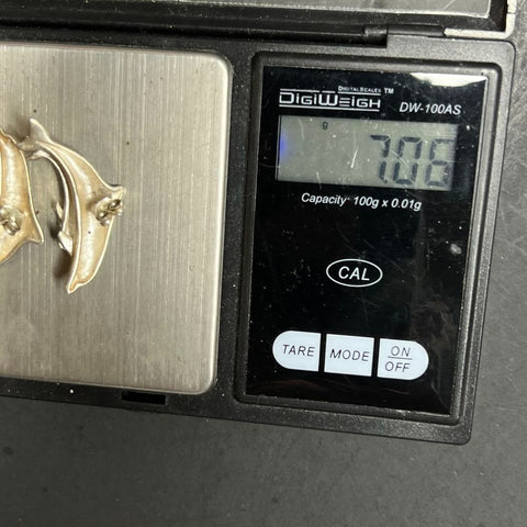 Sterling Silver Dolphin Mother & Baby Earrings 7.06g