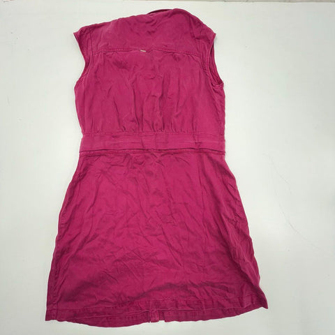 White House Black Market Utility Shirt Dress Sleeveless Lyocell Pink Kiss Sz 18