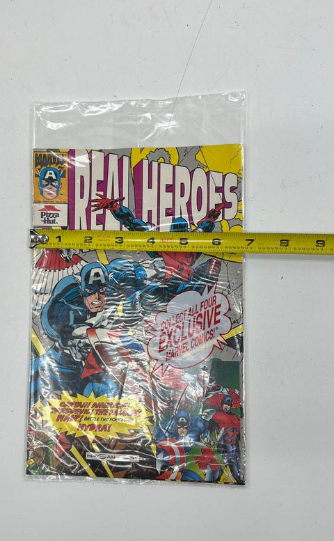 Vintage 90s Marvel Pizza Hut Real Heroes Comic Book Lot of 18 Captain America