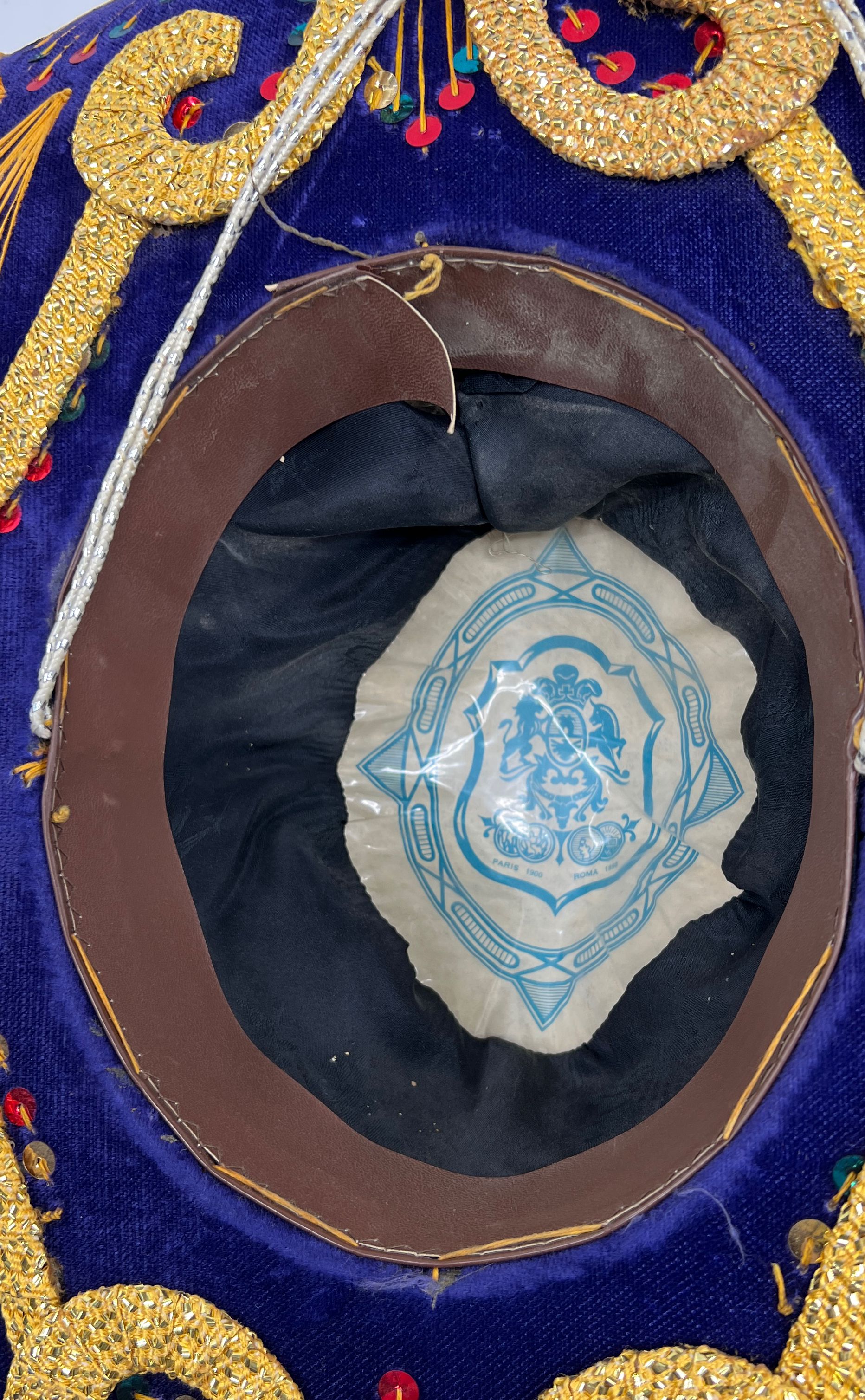 Vintage Men's Pigalle & Callidad Gold Braid Embroidered Velvet Sombrero Lot