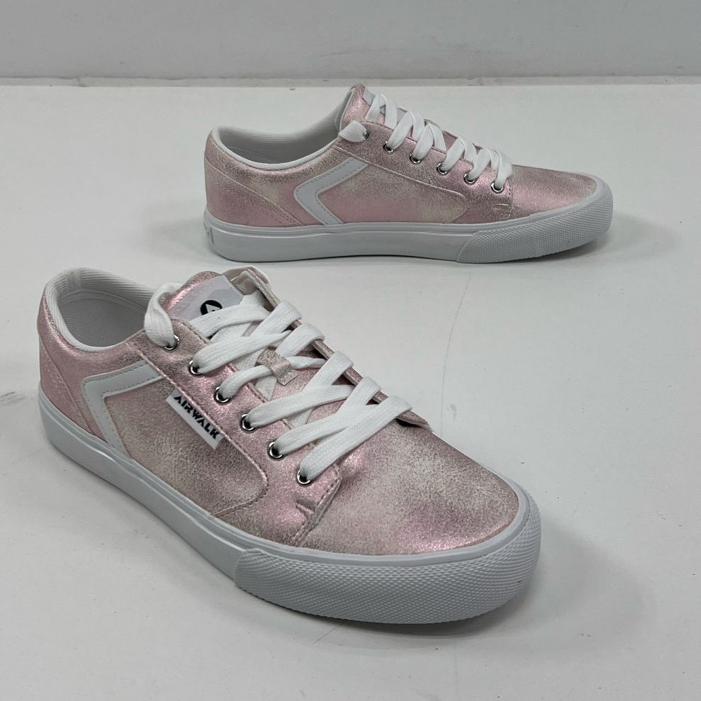 NIB Airwalk Race Pink Sparkle Metallic Lace Up Sneakers Shoes Women's Size 9.5