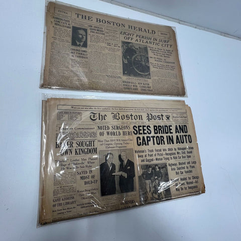 Vintage Newspaper Lot Boston Herald Post Saginaw News Bulletin 20th Century