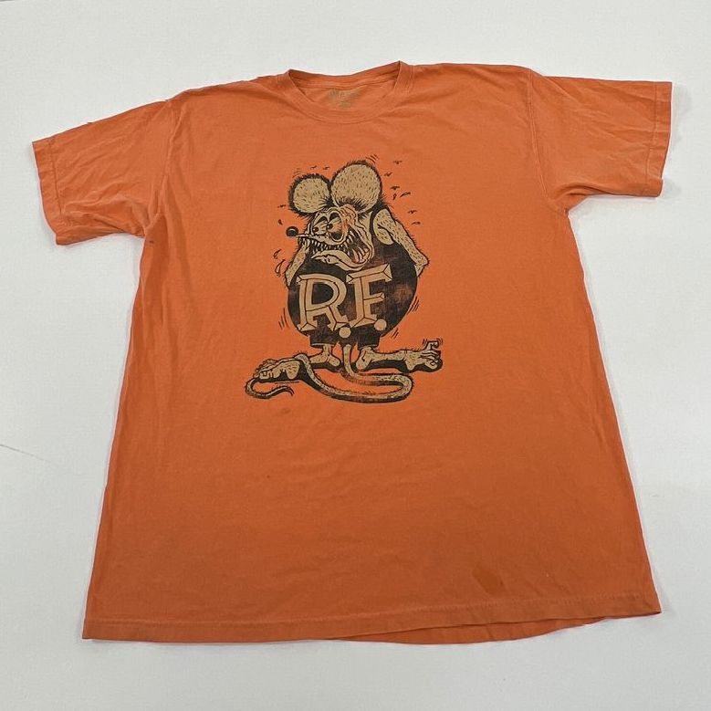 Men's Rat Fink Grey & Orange 100% Cotton Graphic T-Shirt Lot c2004 - Size XL