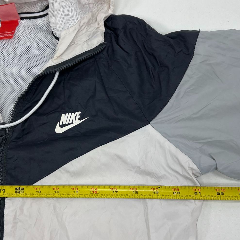 Nike Windrunner Colorblock Hooded Full Zip Jacket Men's L Black White Gray