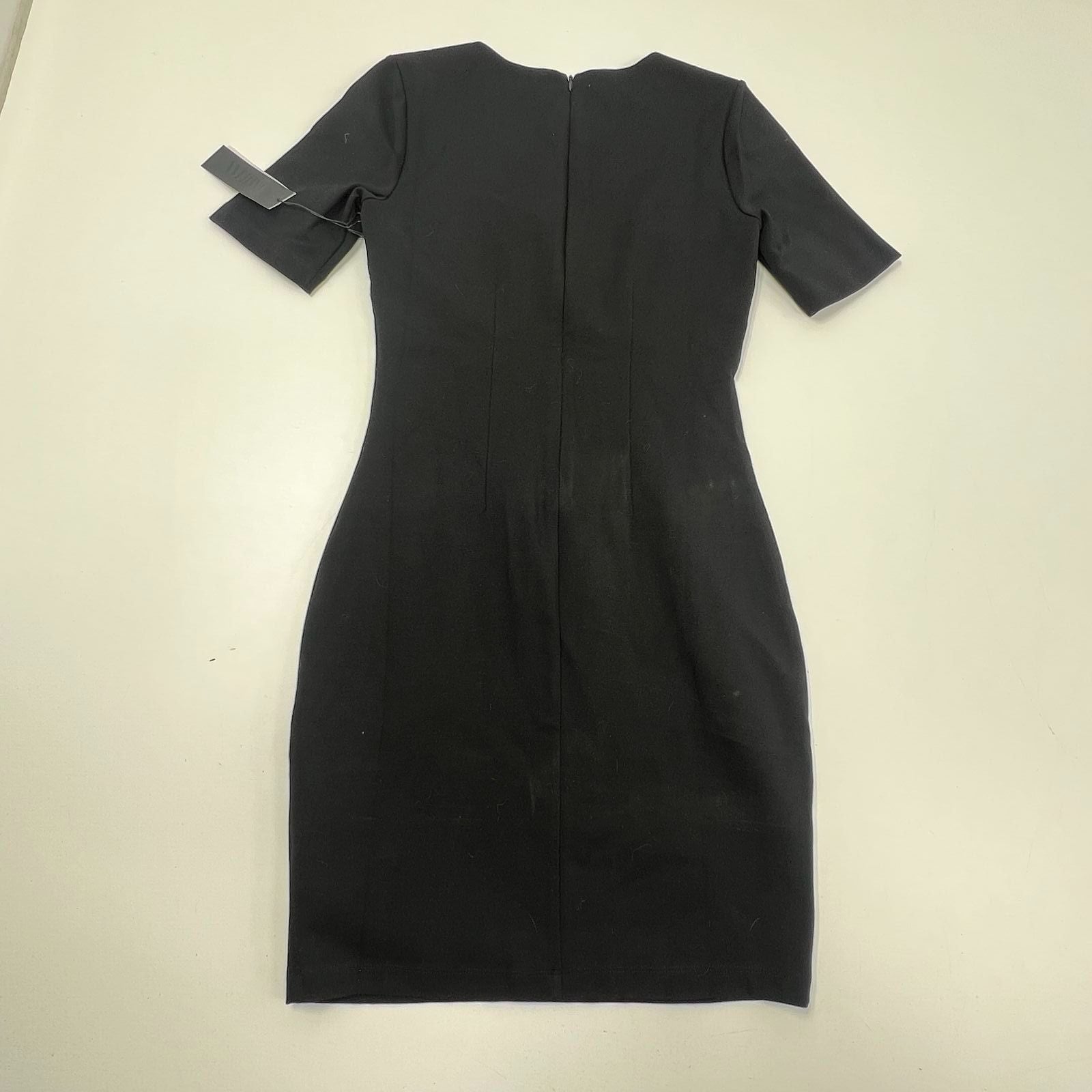 WHBM Aura Collection V-Neck Power Sheath Dress Black Size 4 NWT
