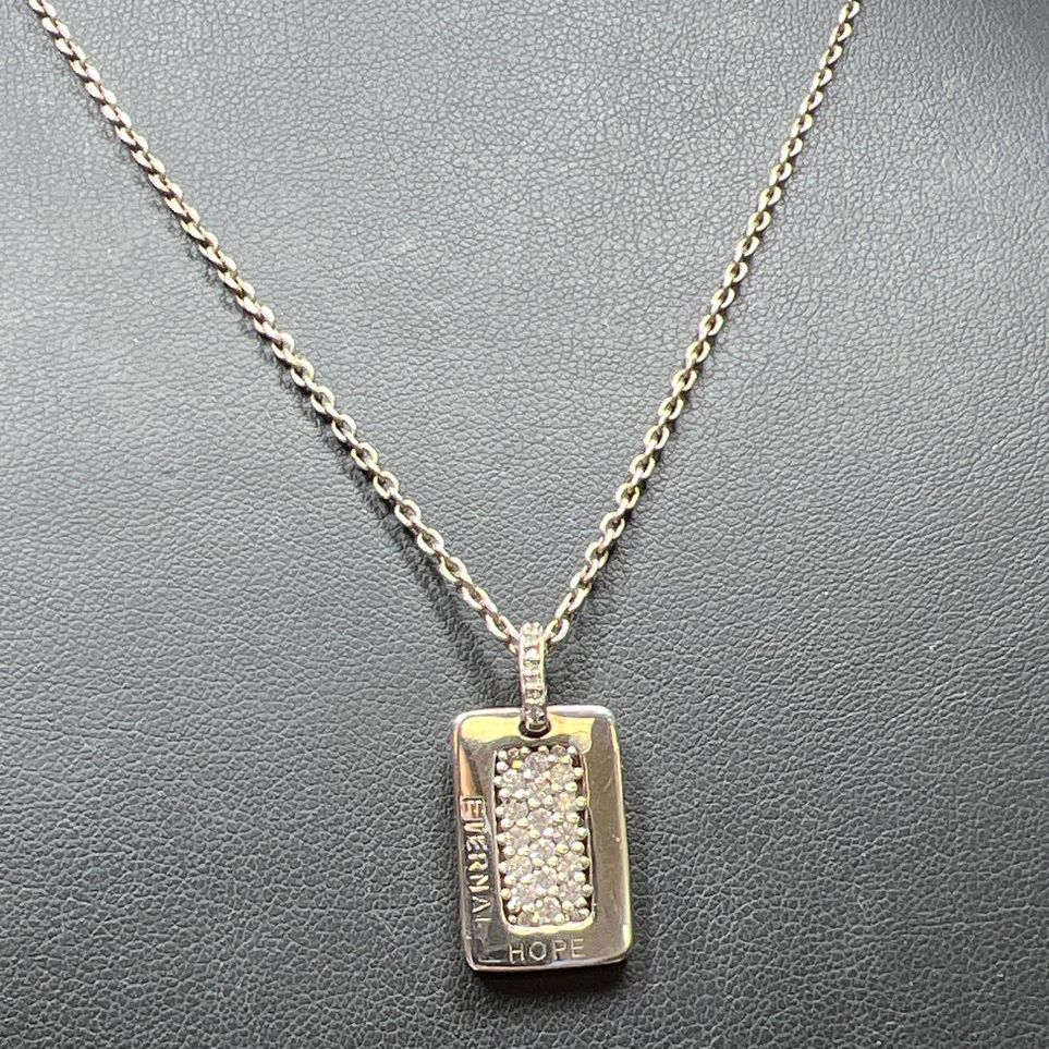 925 Sterling Silver CZ Eternal Hope Pendant Necklace