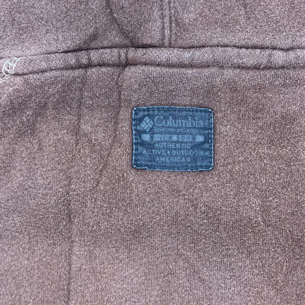 Columbia Mens Faded Brown Distressed Pullover Hoodie Sweatshirt XL Outdoor