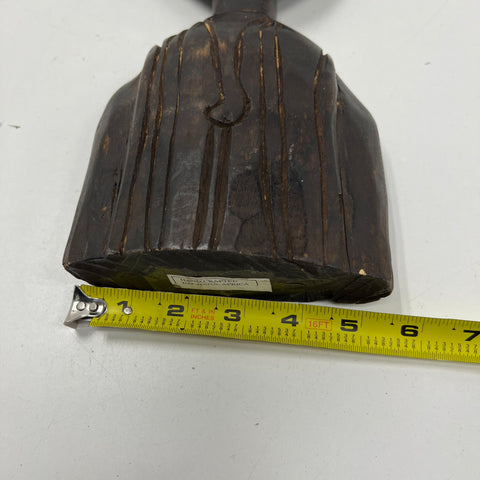 Vintage Handcrafted African Wood Bust Beaded Mask Sculpture South Africa 15"