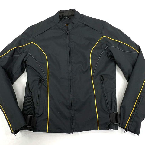 Revolution Gear Black Textile Motorcycle Jacket Embroidered Rose Women's Size S