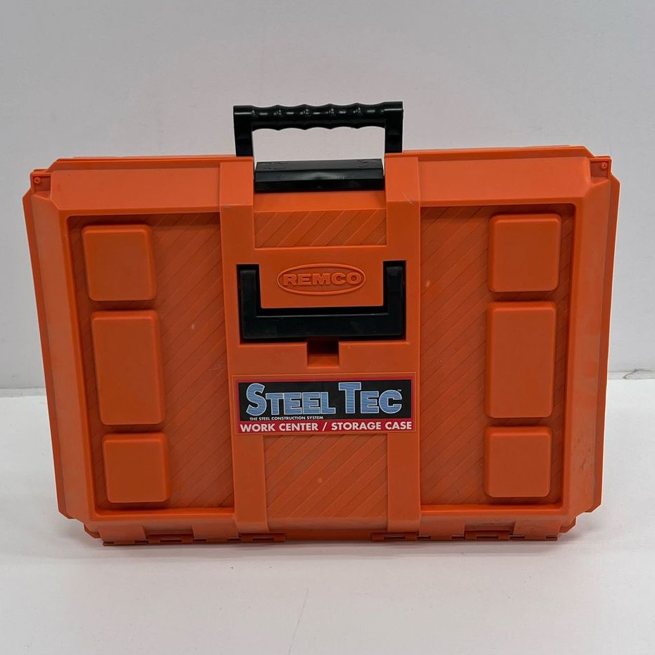 Remco Steel Tec Construction Kit In Orange Plastic Case C1993 & Small Black Case