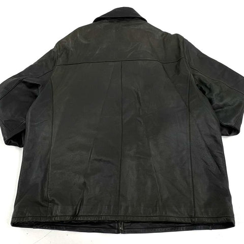 Vintage 90s Members Only Leather Bomber Full Zip Jacket Black Sz L