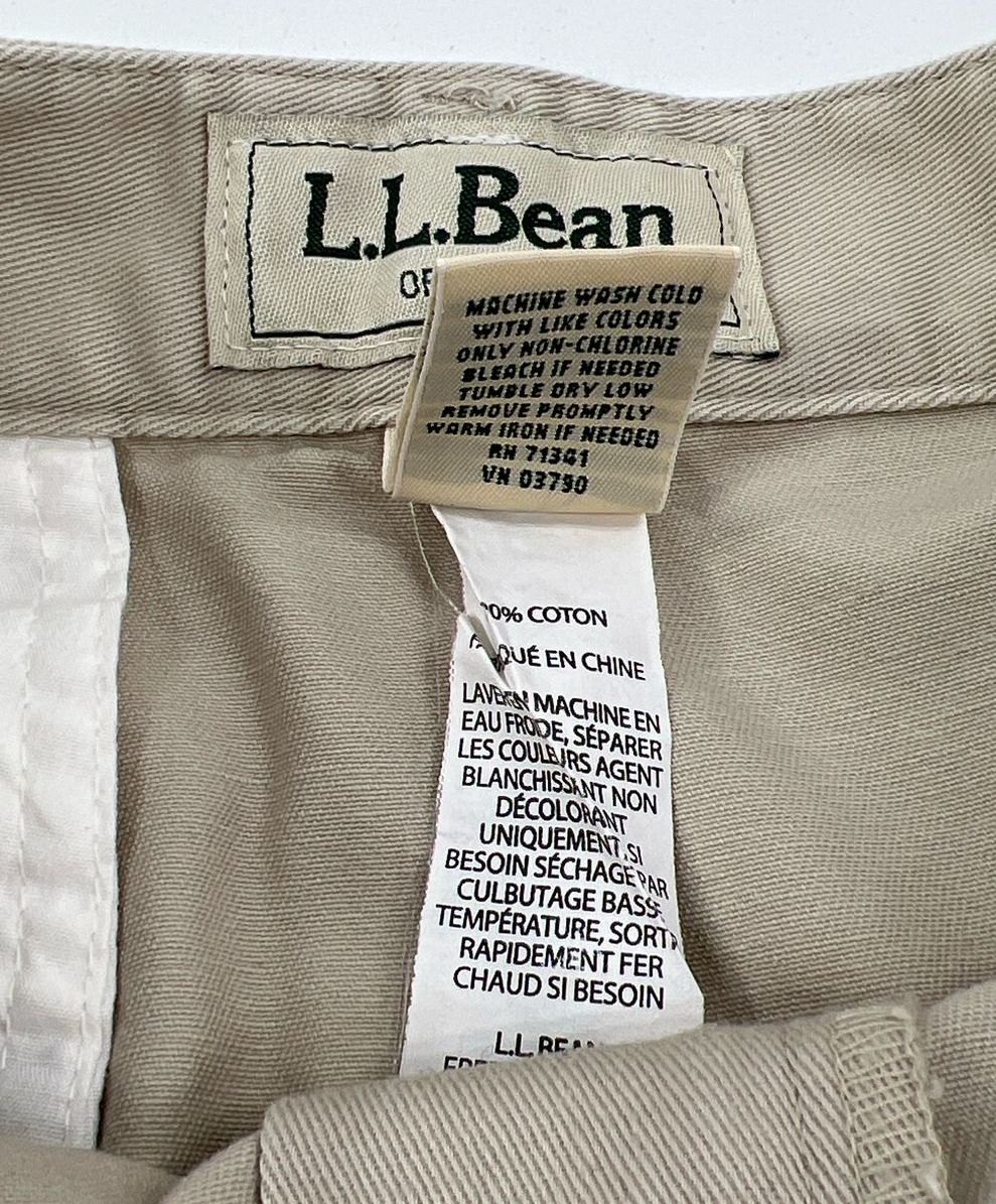 Vintage Women's LL Bean Original Fit Plain Khaki 100% Cotton Midi Skirt Size 6R