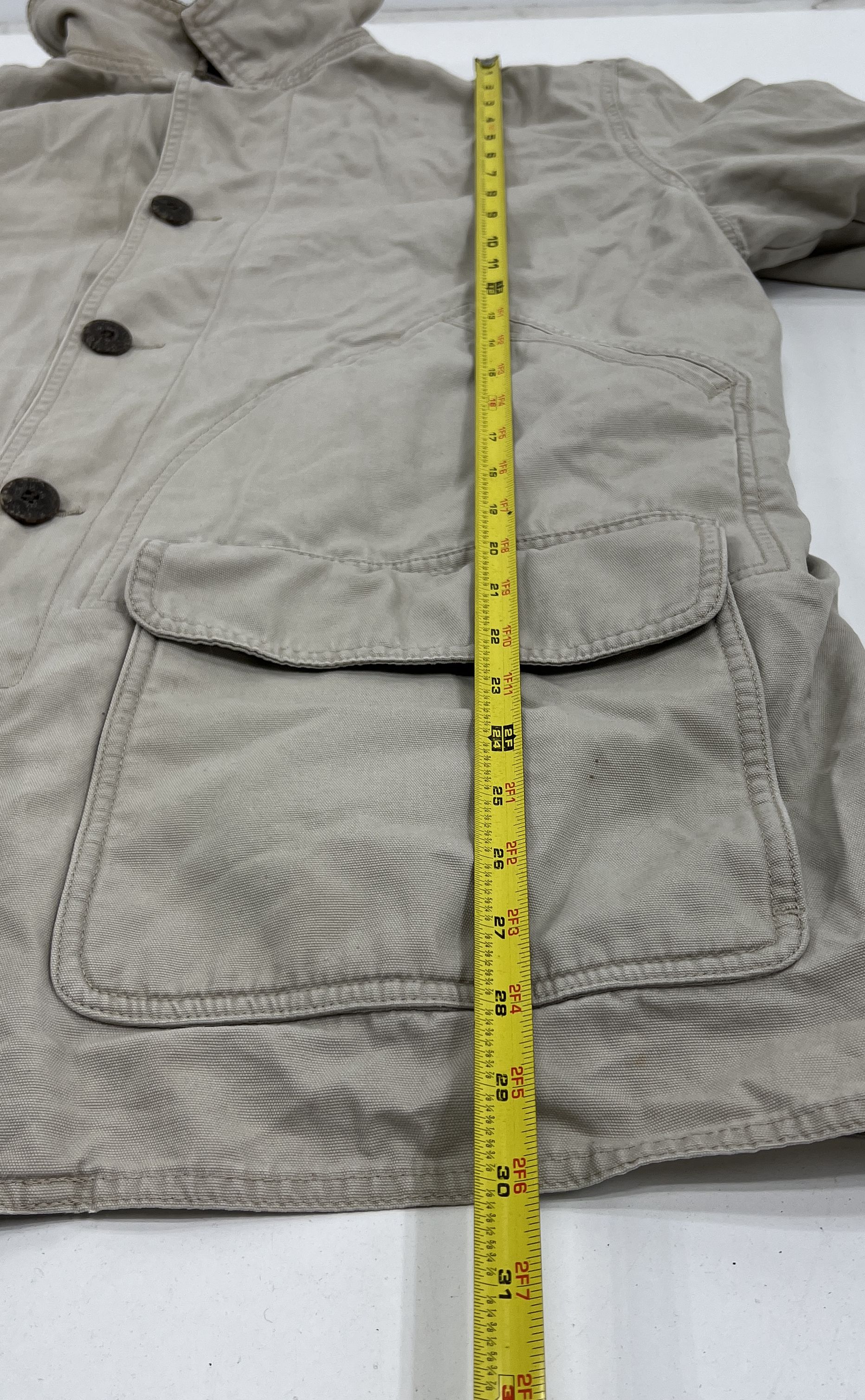Vintage 90s Woolrich Stone Fleece Lined Field Jacket Chore Coat Men's L