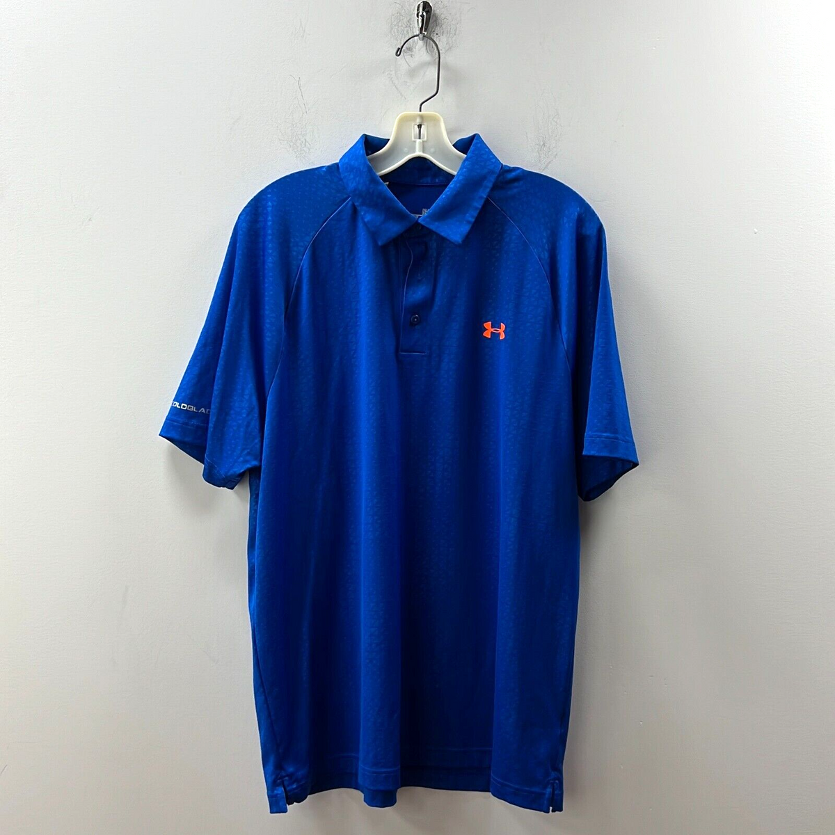 Under Armour Men's Blue Heat Gear Loose Fit Short Sleeve Golf Polo Shirt  Size L