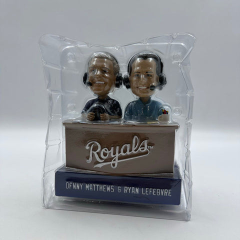 MLB Baseball Bobblehead Lot KC Royals Hunter Dozier & Broadcasters 2pc 2019
