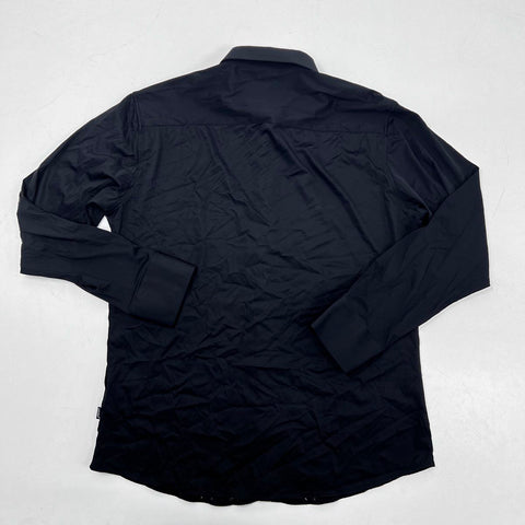 Barabas Men's Black Knit Chevron Rhinestone Button Down Shirt XL NWT