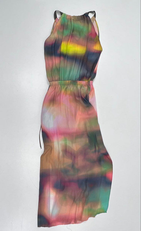 Elie Tahari Women's Multicolor Abstract Print Sleeveless Maxi Dress Sz S NWT
