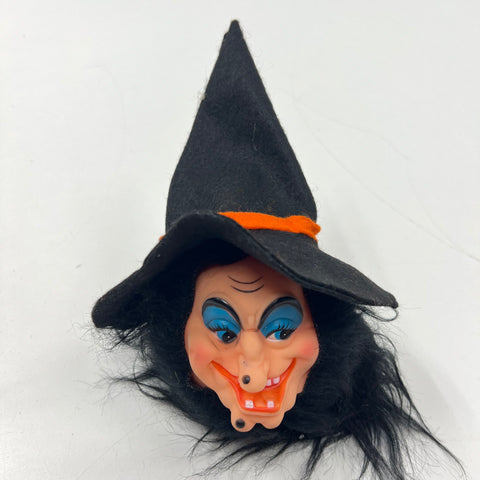 Vintage Overly Raker Halloween Witch Head & Plush Shelf Sitter Lot of 2