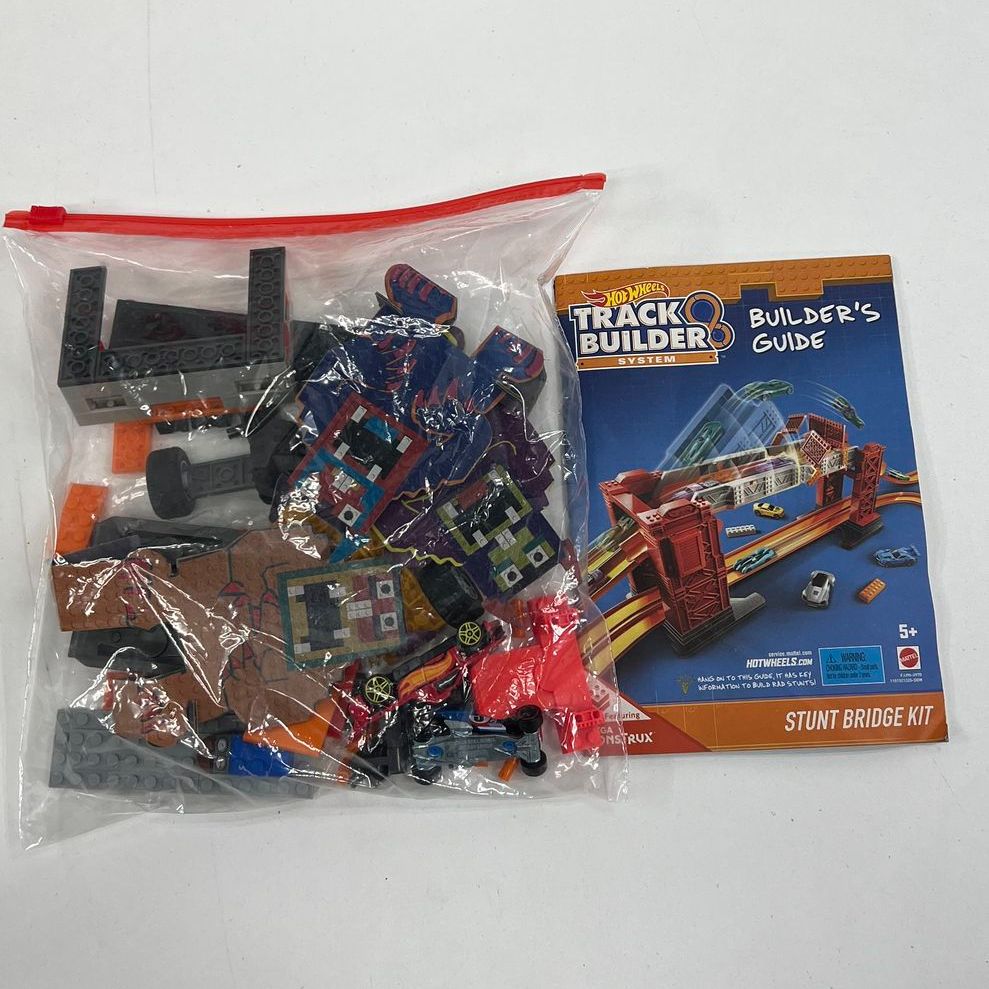 Hot Wheels Track Builder Parts Lot Orange Track with Stunt Bridge Building Guide