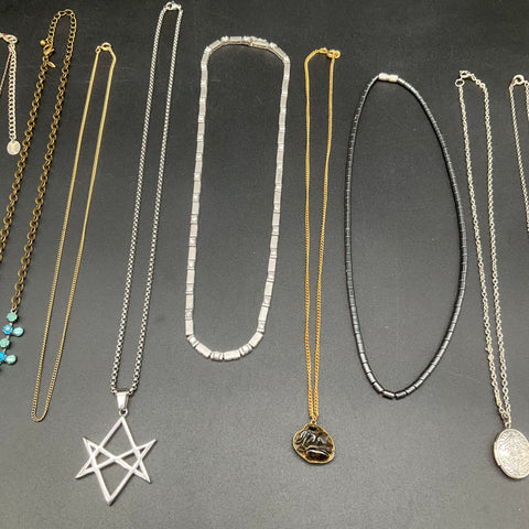 Claire's Avon Mixed Jewelry Lot 17 Necklaces Floral Celestial Initial Beads
