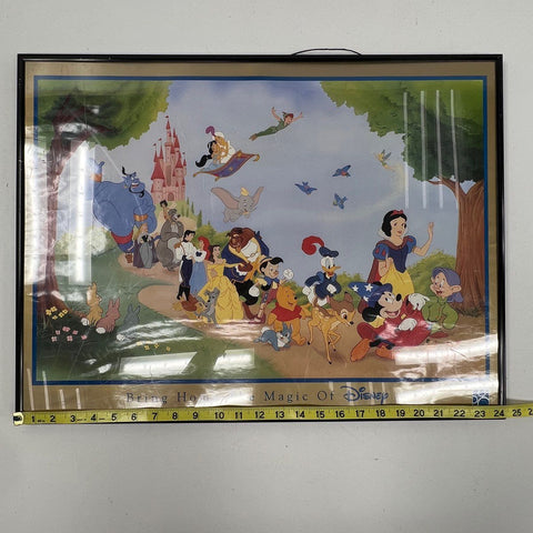 Disney Mouse Works Character Montage Framed Print 25x19 Mickey Snow White Pooh