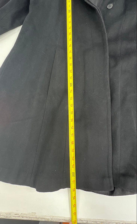 Vintage 80s Donnybrook Hockanum Wool Swing Coat Woven Shoulder Made in USA