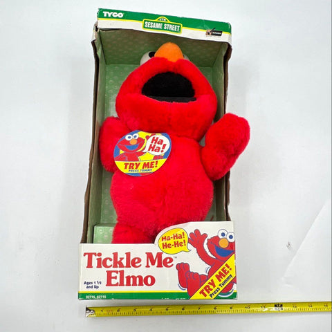 Sesame Street Tickle Me Elmo Tyco 1996 Vintage Plush Toy New In Box NIB