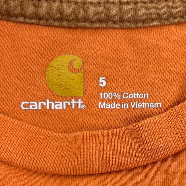 Carhartt Orange Long Sleeve Front Logo Casual Kids Boys Size 5