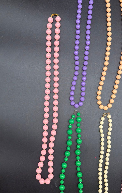 Vintage to Modern Costume Beaded Necklaces Jewelry Lot of 13 Multi-Color