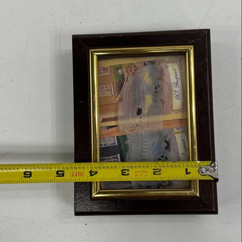 Vintage 80s Peugeot 1907 Car Playing Cards Wooden Display Box Automobilia